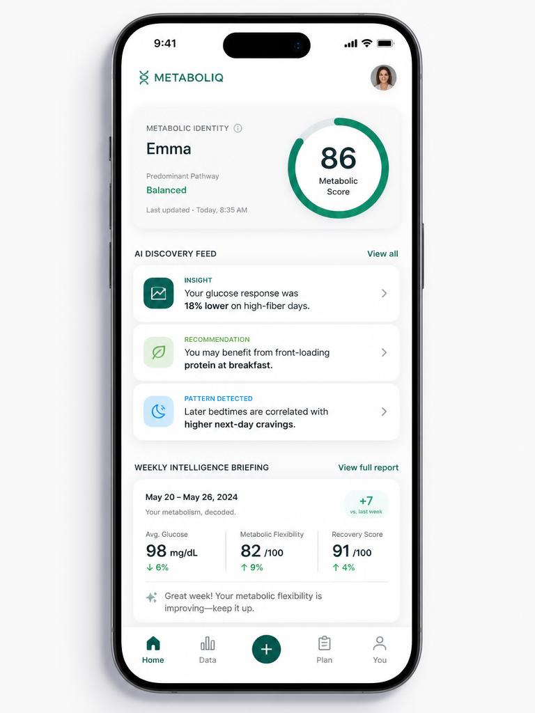 Metabolic Intelligence App on mobile